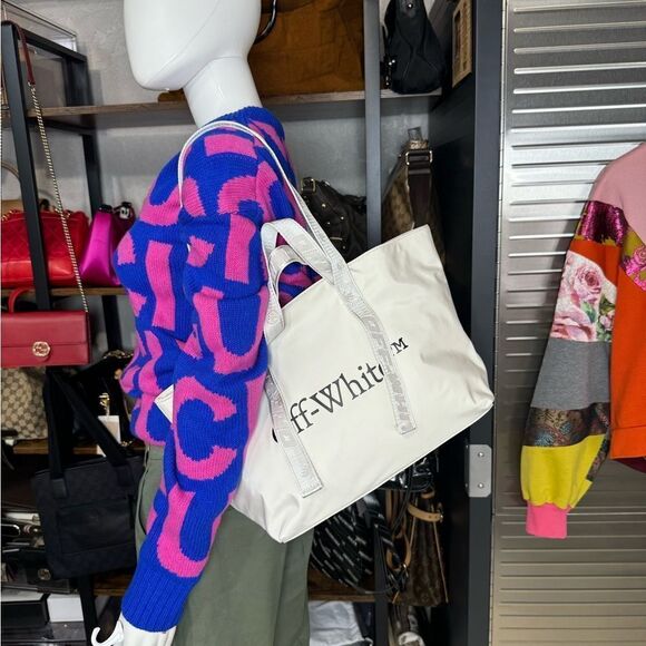 Off-White Virgil Abloh Commercial Tote Bag Satin NWT - Picture 2 of 13